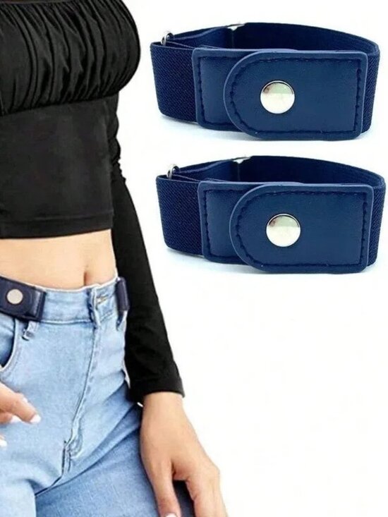 Accessories - Men Women Buckle-free Elastic Invisible Waist Belt for Jeans No Bulge Hassle